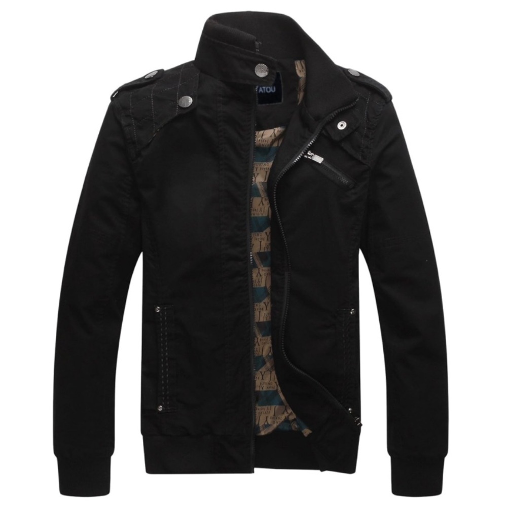 NWOT CHOU YATOU black full-zip medium weight lined jacket XXL new without tags